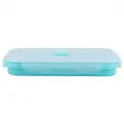 (Green 800ml)Portable Silicone Lunch Box Folding Microwave Safe Lunchbox