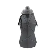 Dark Grey and Grey Cup Lid Ultimate Foldable Silicone Water Bottle - Lightweight