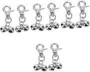 8 Pcs Pet Necklace Bell Pet Training Pendants Cat Bell for Cat Collars Cat Collar Charm Small Bells Cat Collars Bells Crafted Collar Bells Puppy Collar Bells Silver Stainless Steel