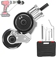 Electric Drill Plate Cutter, Tin Snips for Cordless Screwdrivers, Sheet Metal Nibbler Attachment for Hand Drill, Sheet Metal Nibbler, Sheet Metal Knife for Cutting Iron, Tinplate, Steel, Copper,