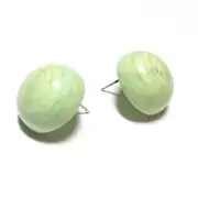 Mint Green Marbled Retro Button Vintage Lucite Stud Earrings