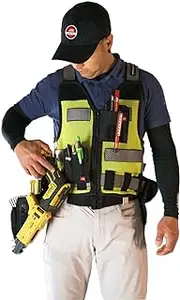 Diamondback Hi-Viz 701 Tool Vest - Safety Tool Vest for Carpenters, Roofers & Electricians