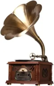 Bluetooth Phonograph Record Player,Portable Version Gramophone Vintage