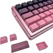 Zhouwang Gradient Side Print Keycaps BlackBerry,Double Shot PBT dye Sublimation 135 Keys OEM Contour Line Cool Keycaps for Mechanical Gaming Keyboards(Keycap only)