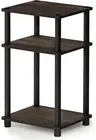 Furinno Just 3-Tier Turn-N-Tube End Table/Side Table/Night Stand Walnut Black
