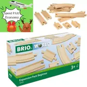 BRIO World 33401 Beginner's Expansion Pack 11-Piece Wooden Train Track Set