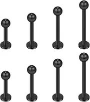 [Ruifan] 14G Labret Monroe Lip Ring Helix Earring Tragus Cartilage Piercing Jewelry 8PCS
