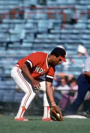 Andre Thornton Cleveland Indians goes down to field a ground ball - Old Photo