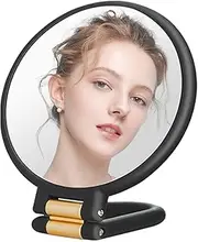Makeup Mirror with Magnification | Round Double Side Tabletop Mirror with Stand - Precision Makeup Tool, Magnification Travel Glass for Outdoor Dressing, Home Desk Use