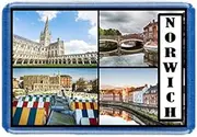 Norwich - Post Card Style Fridge Magnet - Large Size (7cm x 4.5cm) - Gift Idea - Tourism