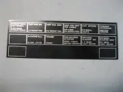 Ferrari 308 GTB Fuse Label / Sticker / Diagram # 60041209