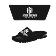 Home Grown Hustler Unisex Black Slides