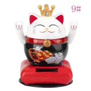 Maneki Neko Wealth/Good Fortune Waving Crown Cat Car Home Decoration Ornament 9#