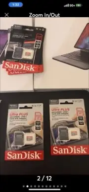 2 BUNDLE (2) SanDISK ULTRA PLUS 512GB MicroSDXC cards with Adapters