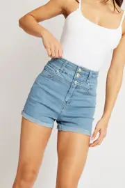 Denim Skinny Short High Waist - Size 16XL, Women's Skinny Short
