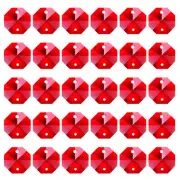 K9 Crystal Octagon Beads 2 Holes 60 Pack 14mm Chandelier Prisms Red
