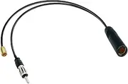Vecys DAB Splitter Adapter Car Radio Antenna Splitter Cable SMB DIN Plug to ISO Socket Cable RG174 15.75 Inches 40 CM for AM/FM DAB Car Radio Antenna