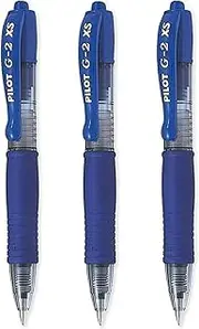 Pilot G2-XS7 Pixie - Mini Rollerball Pens - 0.7mm Nib 0.4mm Line Width - Blue (3)