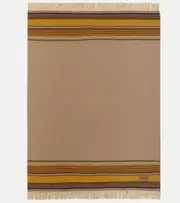 [The House of Lyria] The House of Lyria Grottesco striped silk and wool-blend blanket One Size yellow