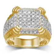 Men's Ring with 2.00ct of Diamonds in 9kt Yellow Gold