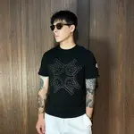 美國百分百【全新真品】MONCLER 短袖 棉質 休閒 T恤 上衣 LOGO 圖標 T-SHIRT 短T 黑色 CW02