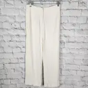 Rebecca Minkoff avedon trousers Pants Sz 2 white flat front pockets zip up CL
