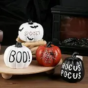 Halloween Pumpkin Resin Tabletop Decoration, Modern Vintage Style Ornament for Home and Halloween Party Decor