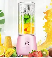 [Uandhome] Portable Blender Cup, Mini Juice Blender USB Personal Mixer with a Juice Smoothie Cup 4 Blades, 450ml Portable Blender Shakes for Travel, Car, Gym, Personal Baby Food