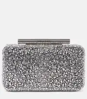 [McQueen] McQueen McQueen T-Bar crystal-embellished clutch One Size silver