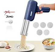 Portable Electric Fresh Pasta Machine, Fresh Pasta Machine with 9 Accessories, Rechargeable Pasta Machine for Spaghetti/Fettuccine