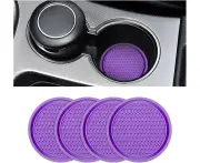 4 Pack Car Cup Holder Coaster, 2.75 Inch Diameter Non-Slip Universal Insert Coaster, Durable, Suitable for Most Car Interior, Car Accessory for Women and M