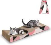 Foldable Wave Curved Cat Scratching Pad - Reversible Lounge Bed for Cats