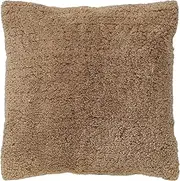 [Creative Co-Op] 18 Inches Square Cotton Tufted Chambray Back, Mustard and Natural Pillow, Yellow
