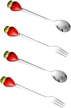 BRIGHTFUFU Elegant Gothic Dinnerware Stainless Steel Fork Spoon Set for Kitchen Parties Homes