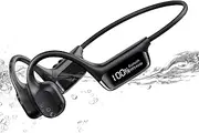 Doucdoft Bone Conducting Headphones for Swimming, IPX8 Waterproof Swimming Headphones with Built-in MP3 Player 32G Memory, Open Ear Wireless Bluetooth 5.4 for Sports with Display (Black)