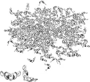 uxcell 400Pcs Open Bead Tips Knot Covers, 1.3mm Metal Clamshell Crimp Fold-Over Calotte Ends Caps for Jewelry Making DIY Crafts, Silver
