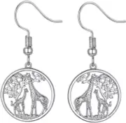 Giraffe Drop Earrings 925 Sterling Silver Tree of Life Family Gifts Women Mom