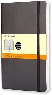 Moleskine S07100 Classic Soft Cover Notebook- Ruled- Pocket- Black, (QP611)