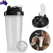 600ml Shaker Ball Bottle Cup GYM Protein Supplement Drink Blender Mixer Bottle