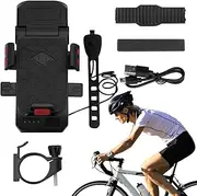Bicycles Headlight - Waterproof LED Bike Torch, Front Cycle Light | Rechargeable Bike Lamp, 4-in-1 Horn Front Rear Bicycles Lights, Phone Holder for Men Women Cycling