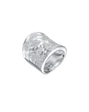 Genevive Silver CZ Cuff Ring