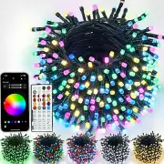 Color Changing Smart Christmas Lights 66Ft 200 LED RGB with Remote & App Control