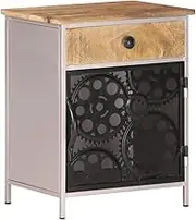 Bedside Cabinet 40x30x50 cm Rough Mango Wood Bedroom Storage