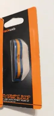 Black Web Replacement Wristband for Fitbit Flex ,Orange on Blue