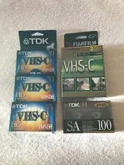 TDK VHS-C HG (3), FUJIFILM VHS-C (2), TDK SA 100 Blank Cassette Tape (1) NEW