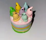 Dollhouse Easter Peep Cake Pastel Layer Frosted Decorated