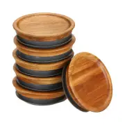 Regular Mouth Mason Jar Lids Wooden Storage Canning Jar Lids Bamboo Lid (6 PCS）
