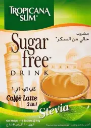 Tropicana Slim Sugar Free Caffe Latte Drink140 gm Free Shipping World Wide