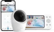 eufy Security Baby Monitor E20 with 2K HD Camera, 5'' 720p Display, Hybrid Wi-Fi & No Wi-Fi Connection, Pan-Tilt, 4X Zoom, Portable Camera with Built-in Battery, 24/7 Recording in App, ANR