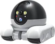 Patrol Buddy Robot Camera, Robot Camera On Wheels, 1080p Dual Lenses 360-Degrees Movable, App Control, 2MP WiFi with Night Vision for Family and Cats Dogs (4G)